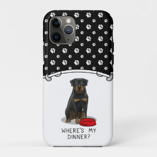 Waar is mijn diner? Rottweiler met Red Dog Dish Case-Mate iPhone Case