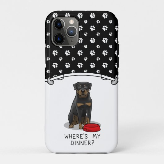 Waar is mijn diner? Rottweiler met Red Dog Dish Case-Mate iPhone Case (Achterkant)