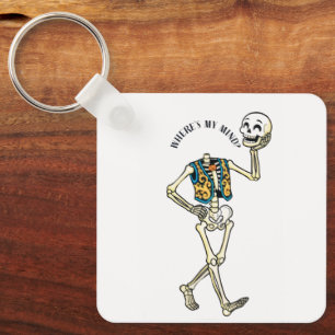 Waar is mijn geest Grappig Halloween Skelet Patroo Sleutelhanger