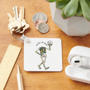 Waar is mijn geest Grappig Halloween Skelet Patroo Sleutelhanger