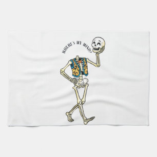 Waar is mijn geest Grappig Halloween Skelet Patroo Theedoek