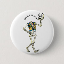 Waar is mijn geest Grappige Halloween Skelet Ronde