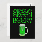 Waar is mijn Groene Bier? Funny St. Patrick's Day Briefkaart (Voorkant / Achterkant)