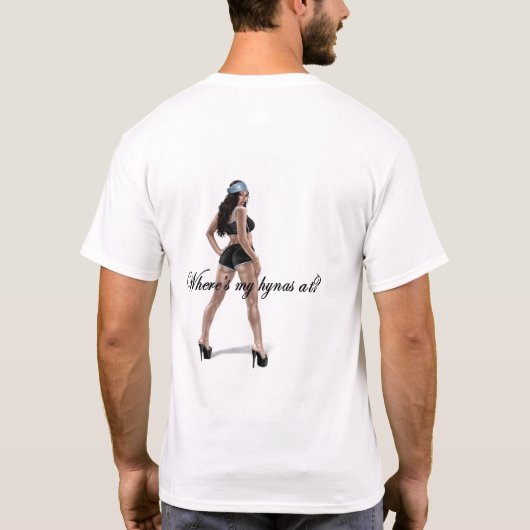 Waar is mijn hynas? t-shirt (Achterkant)