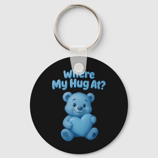 Waar is mijn knuffel Cute Beer met hart grappige V Sleutelhanger (Voorkant)