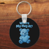 Waar is mijn knuffel Cute Beer met hart grappige V Sleutelhanger (Voorkant)
