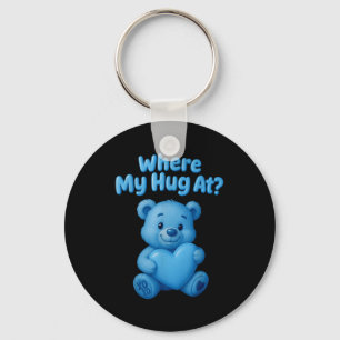 Waar is mijn knuffel, knuffelbeer met hart grappig sleutelhanger