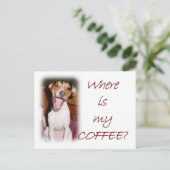 Waar is mijn koffie? briefkaart (Staand voorkant)