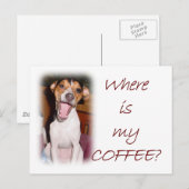 Waar is mijn koffie? briefkaart (Voorkant / Achterkant)