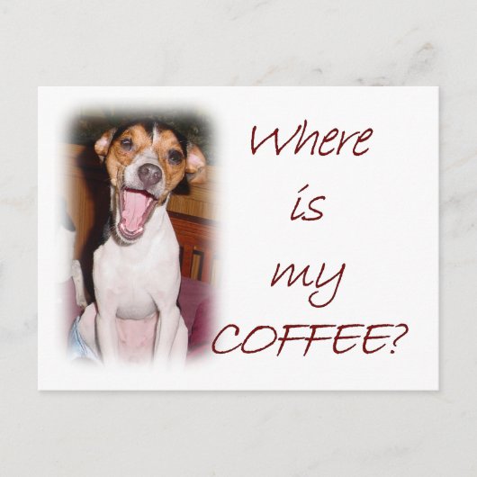 Waar is mijn koffie? briefkaart (Voorkant)