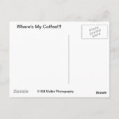 Waar is mijn koffie!!! briefkaart (Achterkant)