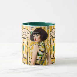Waar is mijn koffie Retro schoonheid 60s koffiekop Mok