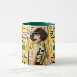 Waar is mijn koffie Retro schoonheid 60s koffiekop Mok