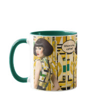 Waar is mijn koffie Retro schoonheid 60s koffiekop