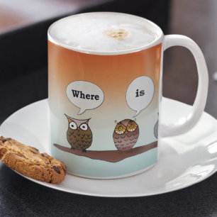 Waar is mijn koffie? Vier uilen mok