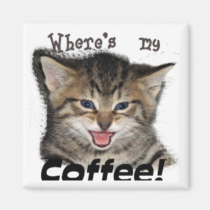 Waar is mijn koffiekat? magneet