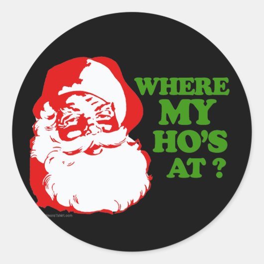 Waar is mijn man? ronde sticker (Voorkant)