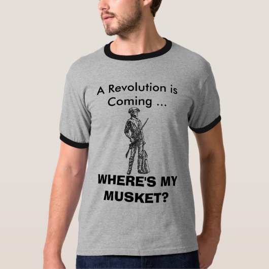 WAAR IS MIJN MUSKET? T-SHIRT (Voorkant)