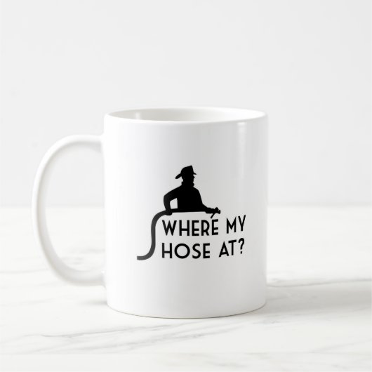 Waar is mijn slang? Funny Firefighter Coffee Mok (Links)