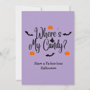 Waar is mijn snoep - Halloween Feestdagenkaart