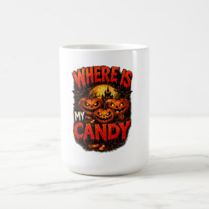 Waar is mijn snoep Halloween Pompoen T-Shirt Spo Koffiemok