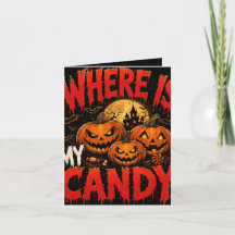 Waar Is Mijn Snoepgoed Halloween Vouw Uitnodiging 
