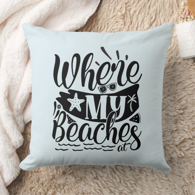 Waar is mijn stranden op kussen (Deken)