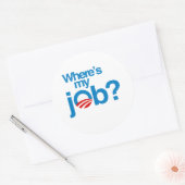 Waar is mijn werk? ronde sticker (Envelop)