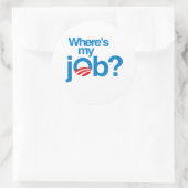 Waar is mijn werk? ronde sticker (Tas)