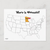 Waar is Minnesota? Briefkaart (Voorkant)