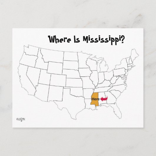 Waar is Mississippi? Briefkaart (Voorkant)