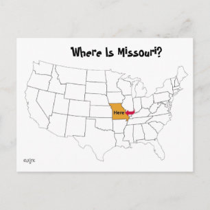 Waar is Missouri? Briefkaart