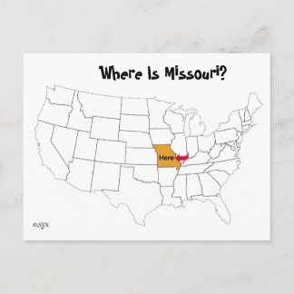 Waar is Missouri? Briefkaart