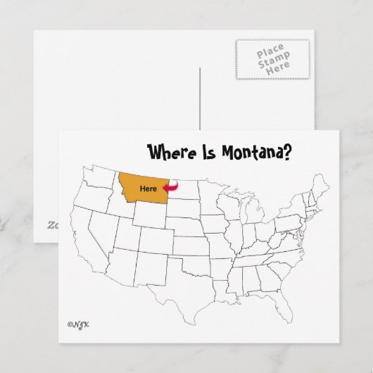 Waar is Montana? Briefkaart (Voorkant / Achterkant)