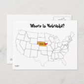 Waar is Nebraska? Briefkaart (Voorkant / Achterkant)