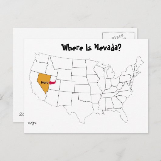 Waar is Nevada? Briefkaart (Voorkant / Achterkant)