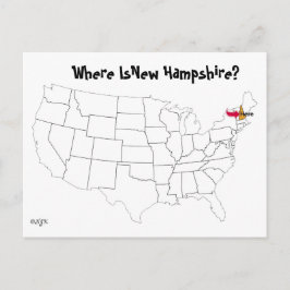 Waar is New Hampshire? Briefkaart