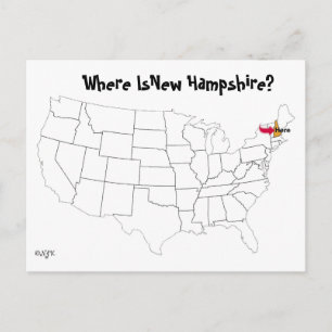 Waar is New Hampshire? Briefkaart