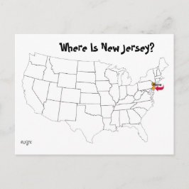 Waar is New Jersey? Briefkaart
