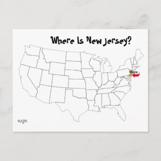 Waar is New Jersey? Briefkaart