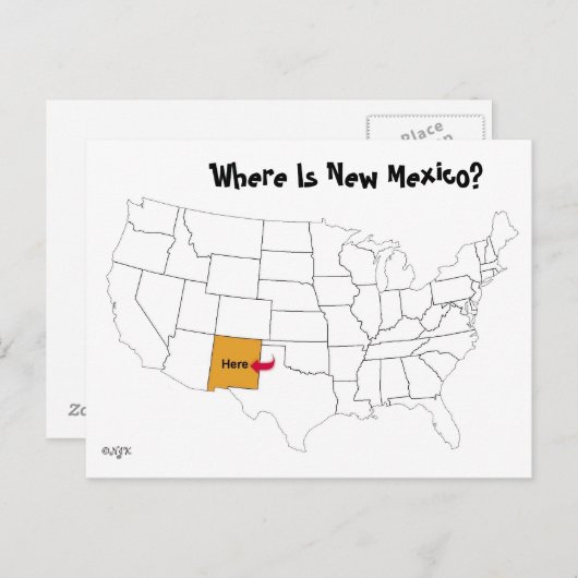 Waar is New Mexico? Briefkaart (Voorkant / Achterkant)