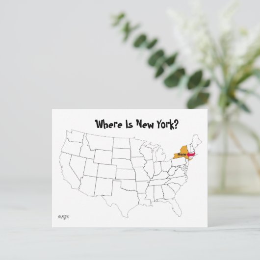 Waar is New York? Briefkaart (Staand voorkant)