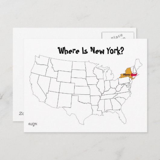 Waar is New York? Briefkaart (Voorkant / Achterkant)