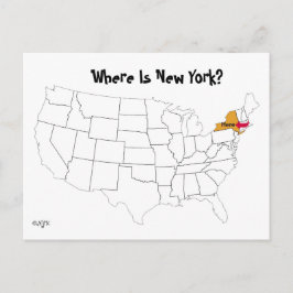 Waar is New York? Briefkaart