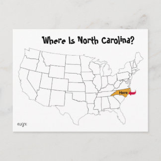 Waar is North Carolina? Briefkaart