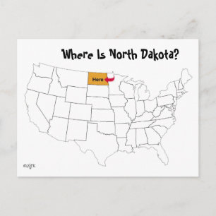 Waar is North Dakota? Briefkaart