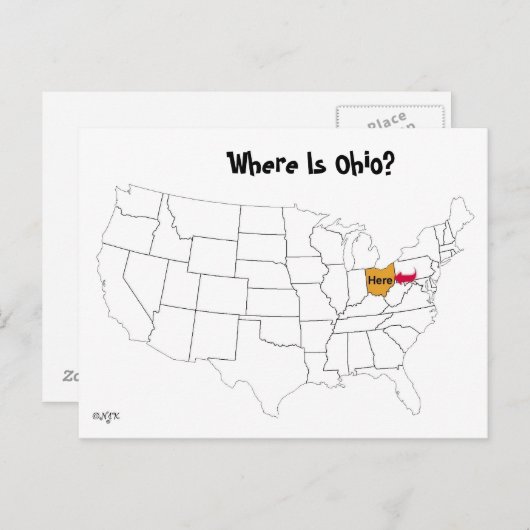 Waar is Ohio? Briefkaart (Voorkant / Achterkant)