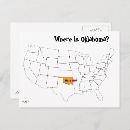 Waar is Oklahoma? Briefkaart (Voorkant / Achterkant)