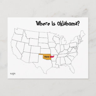 Waar is Oklahoma? Briefkaart