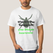 Waar is ons onderzoek? Ziekte van Lyme Awareness S T-shirt (Voorkant)